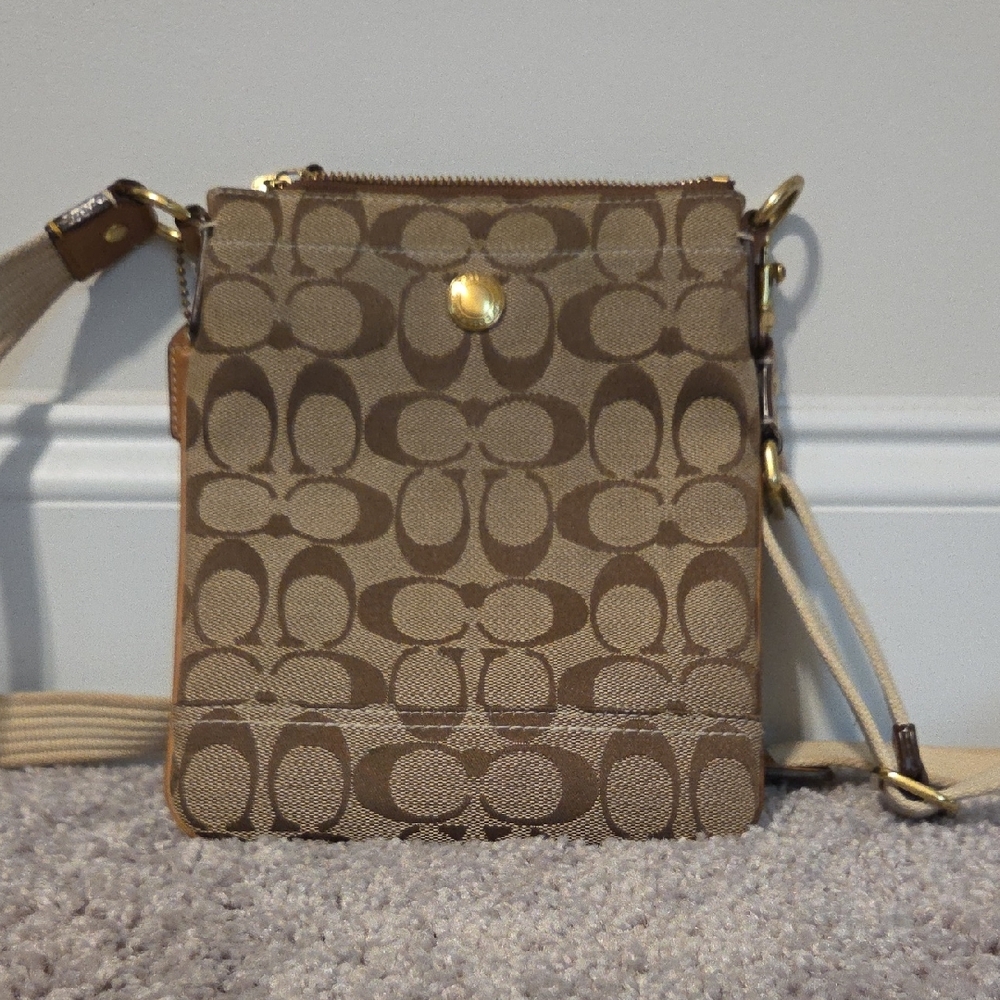 Coach Brown Crossbody Bag with Signature Monogram